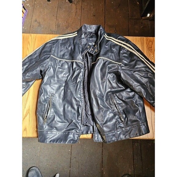 Other - Brave Soul Motorcycle Jacket Mens Size XL Black Leather Long Sleeve Front Zipper